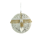 White wicker decoration with lace cmø32x7/5