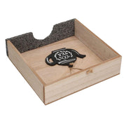 Napkin holder in slate wood square teak cm20x20h5