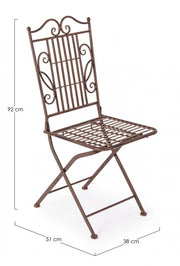 Folding steel chair Brown MELANIE 38x51x h92 cm
