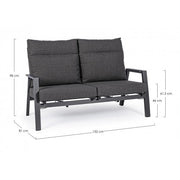 2 seater sofa with reclining cushions with Kledi anthracite cushions