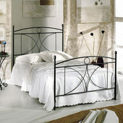 Iron bed large square with footboard Black ALICE 126x208x h128 cm