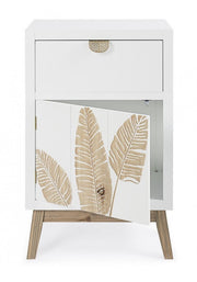 Folium cabinet 1 door 1 drawer in natural wood 45x30x70h cm