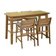 Wooden stool with garden cushions cm 44 x 53 x h 64-85