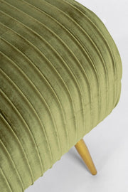 Olive-colored Selena 2-seater bench in velvet