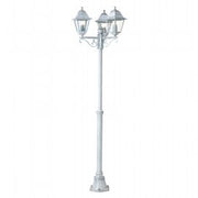 Telescopic Aluminum Cast with Transparent Glass Diffusers - Max Lamp Height 170mm - White Silver Ground Fixing Triangle