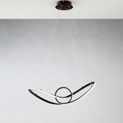 Suspension lamp in metal Brown integrated LED 68x24x h 150 cm