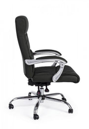 Lisbon black reclining office armchair with leatherette armrests