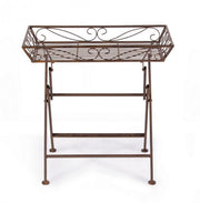 Rustic coffee table in brown rectangular metal Melanie