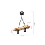 Lagun ASZ1235 industrial rustic pendant lamp with 2 lights