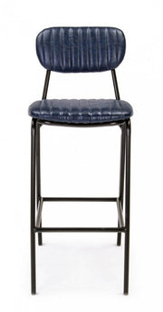 DEBBIE blue leatherette vintage bar stool 44x51x h100 cm