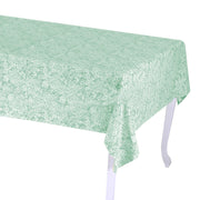 Rectangular sage green jaquard flora tablecloth cm140x180