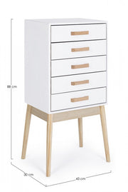 ORDINARY white chest of drawers 5 drawers 88h cm