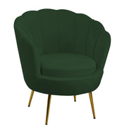 Green tulip velvet armchair cm73x72h77
