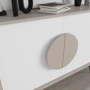 Light Mocha Sideboard 110x35.6x82 cm with White Doors