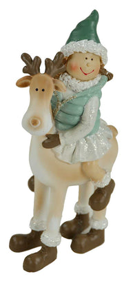 Little girl on reindeer nco-6002 cm. 10.5 x 8h 19.5