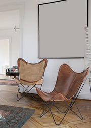 Eaton beige leather armchair