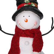 Resin snowman with white lantern with led cm37x19h44