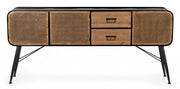 Sideboard with 3 doors and 2 drawers in vintage style metal