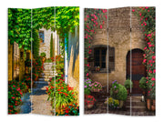 Floral 3-Panel Stepped Print Room Divider - 120.6x2.5xH180.6x2.5