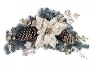 4x Poinsettia Champagne Overdoor Decorations