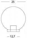 Outdoor Lamp with Thermoplastic Pole Head and Clear PMMA Sphere Ø 25cm Black