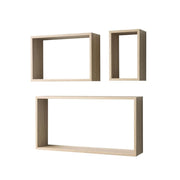 Set of 3 Shelvy Rec wall shelves rectangular shape Sonoma oak color