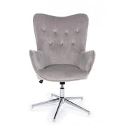 Farida contemporary armchair in gray velvet