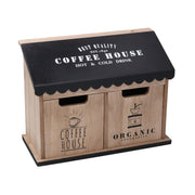 Rectangular black wooden 2-drawer organizer cm23,5x10,7h18