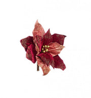 Holiday Poinsettia Rosso S - 4x Pick
