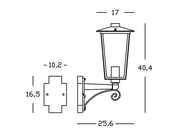 Outdoor Aluminum Die-Cast Lamp with Transparent Glass Diffusers Rust