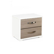 Bedside table with white front box Elm 2 drawers 36x52xH 43