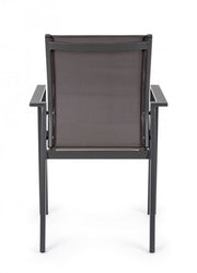 Crozet dark anthracite outdoor chair with armrests