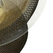 Round black metal table with lamp cmø51h45