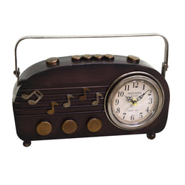 Round black metal clock cm33x7x22,5