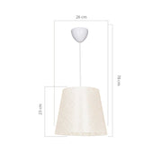 Conic pendant lamp ASZ0778 in beige fabric