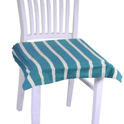 Square petroleum blue striped pop cushion cm40x40h4