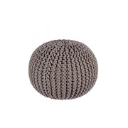 Modern dark gray woven pouf 50 cm