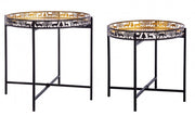 Elegant Black-Gold Alizee Coffee Table Set
