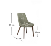 Set of 4 Fabric Chairs 62cm x 49.5cm x 87cm