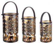 Set of 3 Daya Cil Renna Lanterns, Black