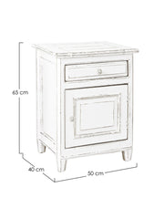Colette 1 door 1 drawer white wooden bedside table 50 x 40 x 65 cm