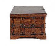 Opening chest Jaipur decorative walnut wood cm 110x 63x 45h