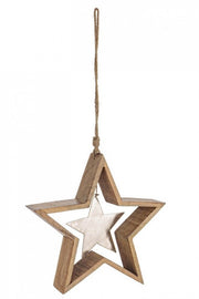 Wooden Star Pendant Ginevra - 2x Dimensions