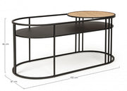 Elyot black oval steel coffee table