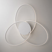 White metal and aluminum ceiling lamp with 3 integrated LEDs 67x h8 cm