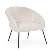 Aiko Velvet white velvet metal armchair 80 x 76 x 75 cm