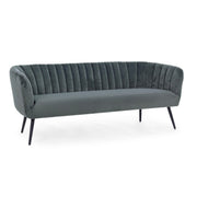 Avril 3-seater gray velvet sofa