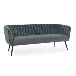 Avril 3-seater gray velvet sofa