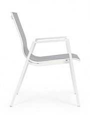 White Pelagius chair with armrests