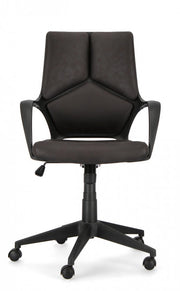 Office armchair in Damon fabric with black low back